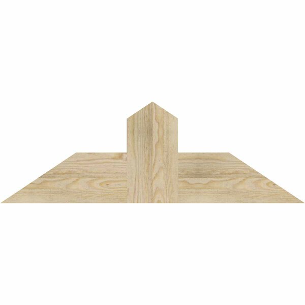 Ekena Millwork Portland Rough Sawn Timber Gable Bracket, Douglas Fir, 36"W x 12"H x 2"D x 6"F, 8/12 Pitch GBW036X12X0206POR00RDF - main